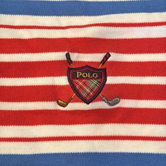 POLO RALPH LAUREN Vintage Golf Crest Striped Polo - Picture 3 of 12